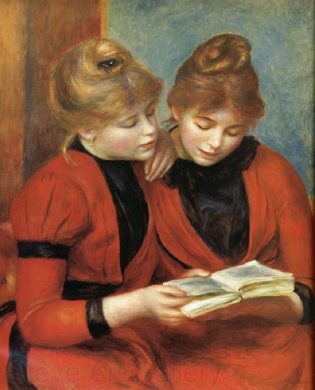 Pierre Renoir Young Girls Reading France oil painting art